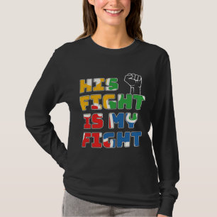 Zijn strijd is mijn vechtend autisme bewustzijn en t-shirt