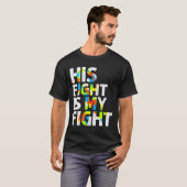 Zijn strijd is mijn vechtend autisme t-shirt (Voorkant volledig)