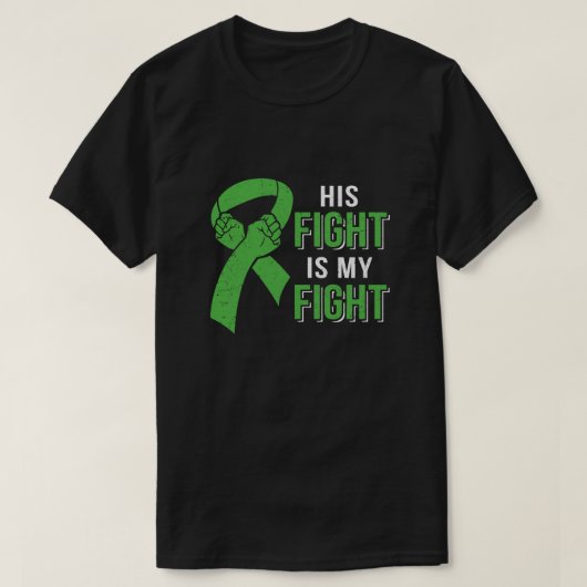 Zijn strijd is mijn vechtluierkanker-groene lymfoo t-shirt (Design voorkant)