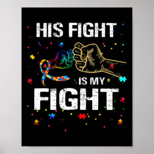 Zijn strijd is mijn vechtster Autisme Autisme Awar Poster