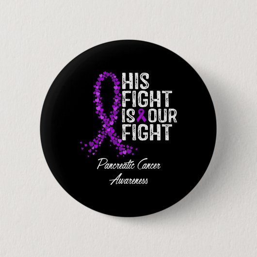 Zijn strijd is ons bewustzijn van pancreaskanker. ronde button 5,7 cm (Voorkant)