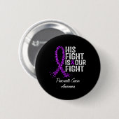 Zijn strijd is ons bewustzijn van pancreaskanker. ronde button 5,7 cm (Voorkant /achterkant)