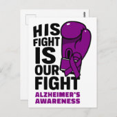 Zijn strijd is onze strijd - Alzheimerbewustzijn Briefkaart (Voorkant / Achterkant)