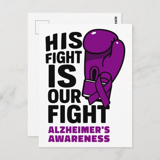 Zijn strijd is onze strijd - Alzheimerbewustzijn Briefkaart (Voorkant / Achterkant)