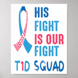 Zijn strijd is onze strijd tegen diabetes dag T1D Poster