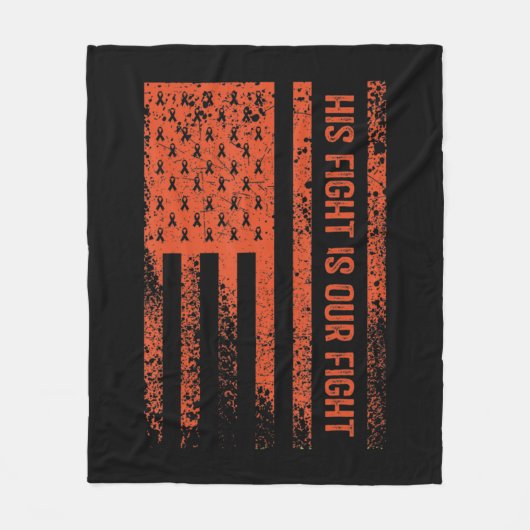 Zijn strijd is onze strijd tegen leukemie 8 fleece deken (Voorkant)