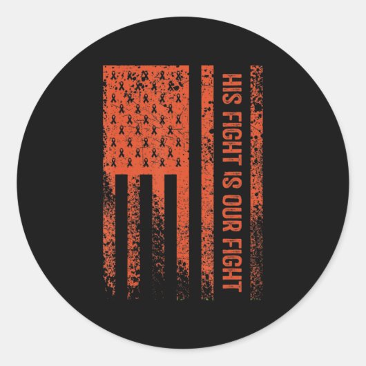 Zijn strijd is onze strijd tegen leukemie 8 ronde sticker (Voorkant)