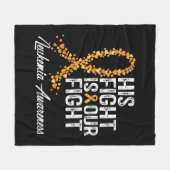 Zijn strijd is onze strijd tegen leukemie fleece deken (Voorkant (Horizontaal))