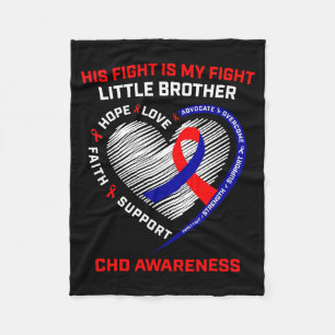 Zijn Strijd Kleine Broer CHD-Bewustzijn Hartziekte Fleece Deken