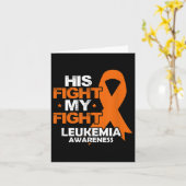 Zijn strijd tegen mijn strijd tegen leukemie Bewus Kaart (Gele Bloem)