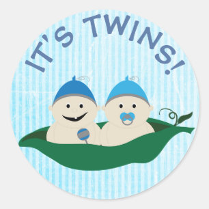 Zijn tweeling! Blauwe jongens in Peapod Sticker
