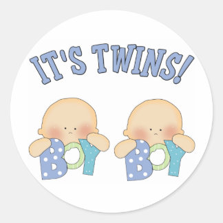 ZIJN TWEELING (Jongen) Ronde Sticker
