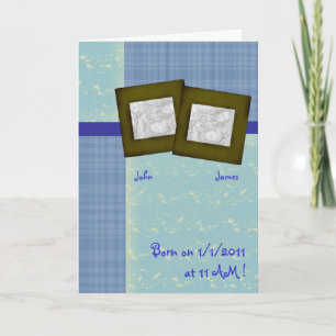 Zijn tweeling jongens - Foto geboorteaankondiging  Aankondiging