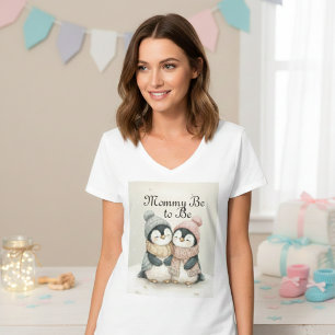 Zijn Tweeling Pinguïn Baby Shower Jongen Meisje Wi T-shirt