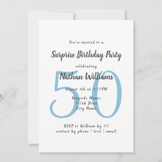 Zijn uitnodiging tot Sjabloon op feestdag (Voorkant)