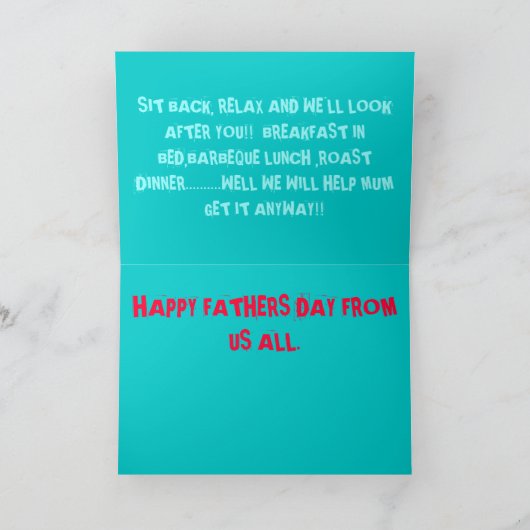 "ZIJN UW DAD van de DAG" > de Dag van Vaders Kaart (Binnen)
