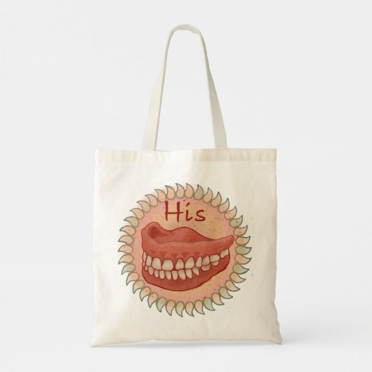 Zijn valse tanden tote bag (Achterkant)