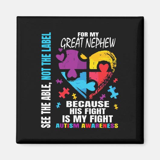 Zijn vechtblauw groot Nephew autisme tante Magneet (Voorkant)