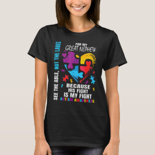Zijn vechtblauw groot Nephew autisme tante T-shirt