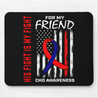 Zijn vechtvriend Chd Awareness American Flag Graph Muismat