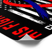 Zijn vechtvriend Chd Awareness American Flag Graph Poster (Hoek)