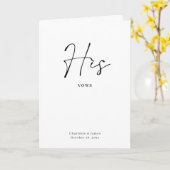Zijn Vows Card Minimalist Script Maroon Kaart (Gele Bloem)