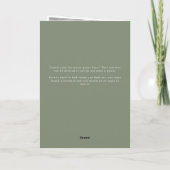 Zijn Vows Card Minimalist Script Maroon Sage Green Kaart (Achterkant)