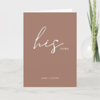 Zijn Vows Card Minimalist Script Vows Dusty Roos