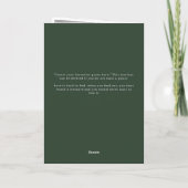 Zijn Vows Card Minimalist Script Vows Forest Green Kaart (Achterkant)