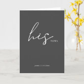 Zijn Vows Card Minimalist Script Vows Gray Kaart (Gele Bloem)