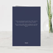 Zijn Vows Card-minimalistisch script Vows Blue Kaart (Achterkant)
