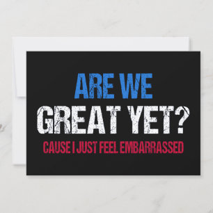 Zijn we al geweldig? Ik schaam me er gewoon voor