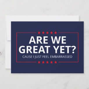 Zijn we al geweldig? Ik schaam me er gewoon voor I