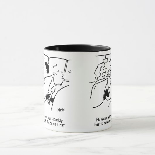 Zijn we er al? Verveeld kind in de auto Mok (Midden)