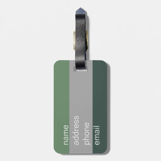 Zijn we er nog groen gestreept grappig typografie bagagelabel (Achterkant verticaal)