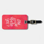 Zijn we er nog met een handschrift roze? bagagelabel (Voorkant horizontaal)