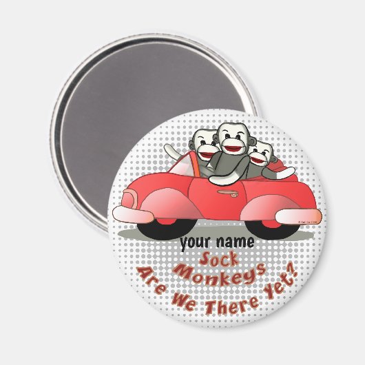 Zijn we er nog, Sock Monkey magneet? Magneet (Voorkant / Achterkant)