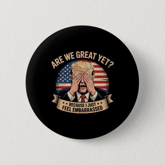 Zijn we geweldig, maar omdat ik me gewoon beschaam ronde button 5,7 cm (Voorkant)