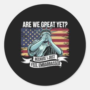 Zijn we geweldig, maar omdat ik me gewoon beschaam ronde sticker