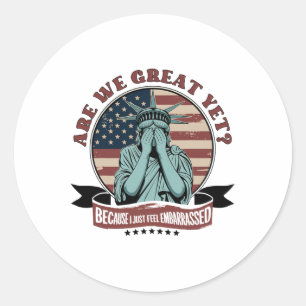 Zijn we geweldig, maar omdat ik me gewoon beschaam ronde sticker