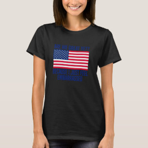 Zijn we grote maar grappige Amerikaanse kaart vlag T-shirt