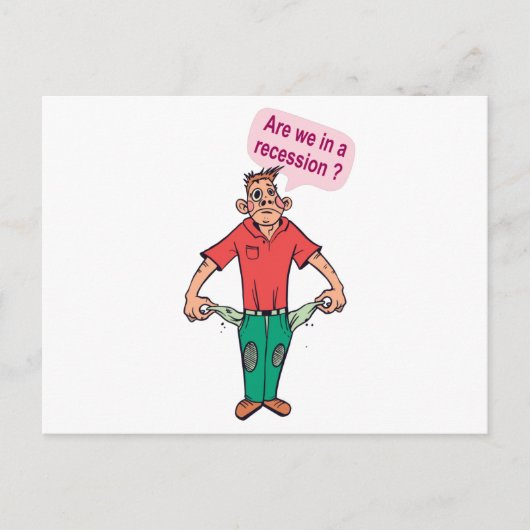 Zijn we in een recessie? briefkaart (Voorkant)