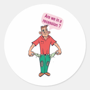 Zijn we in een recessie? ronde sticker