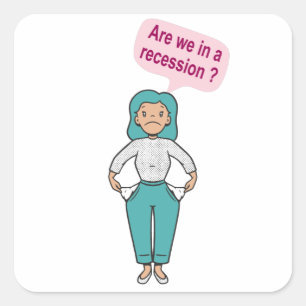 Zijn we in een recessie? vierkante sticker