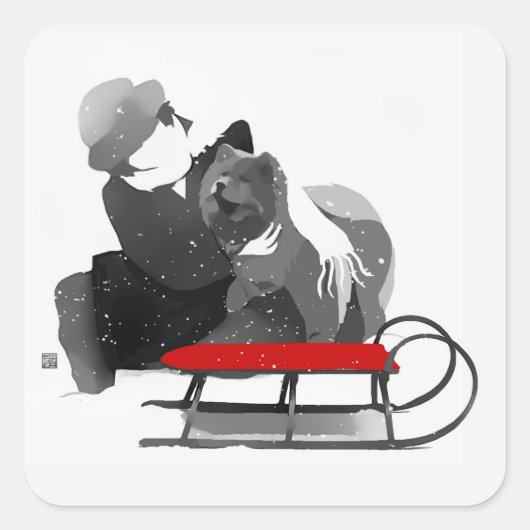 ZIJN WE MET FUN Chow-stickers? Vierkante Sticker (Voorkant)