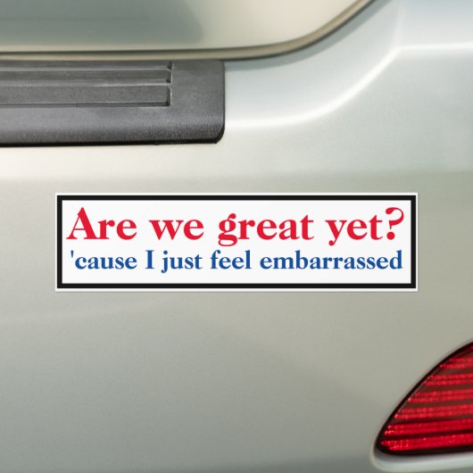 Zijn we nog groot? bumpersticker (Op auto)