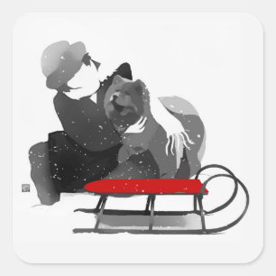 Zijn we plezier aan het hebben Chow-stickers Vierkante Sticker