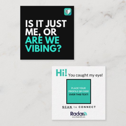 Zijn we vibing 2.0? vierkante visitekaartje (Voorkant / Achterkant)