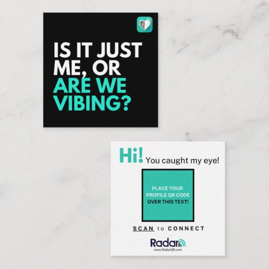 Zijn we Vibing? Vierkante Visitekaartje (Voorkant / Achterkant)