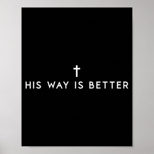 Zijn Weg Is Beter Minimaal Christelijk Kruis, Bijb Poster